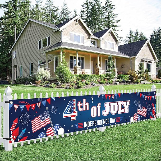 4th of July Yard Banner for Independence Day Decorations