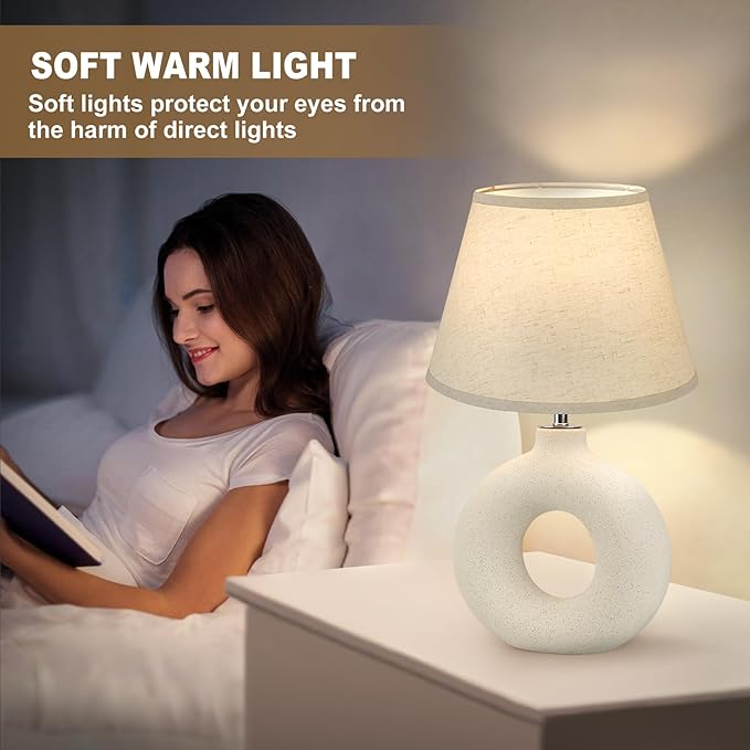 Boho Table Lamp for Living Room Bedroom 21"
