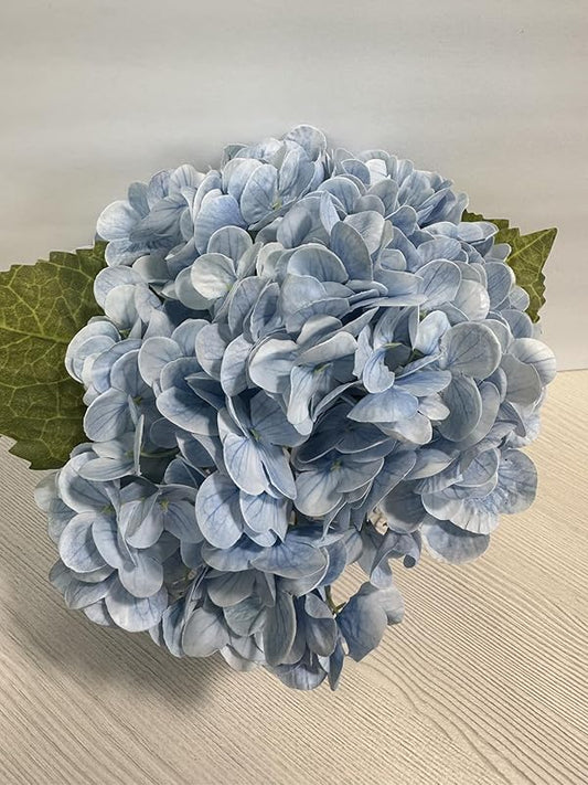 Handmade Artificial Blue Hydrangea in Felted Wool Vase for Table or Shelf