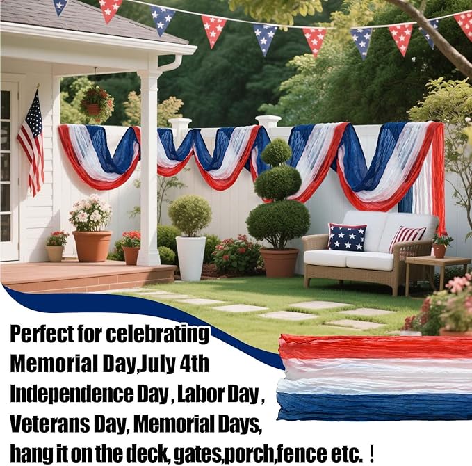 3 * 20ft Patriotic Bunting Banner Flag Outdoor Decoration