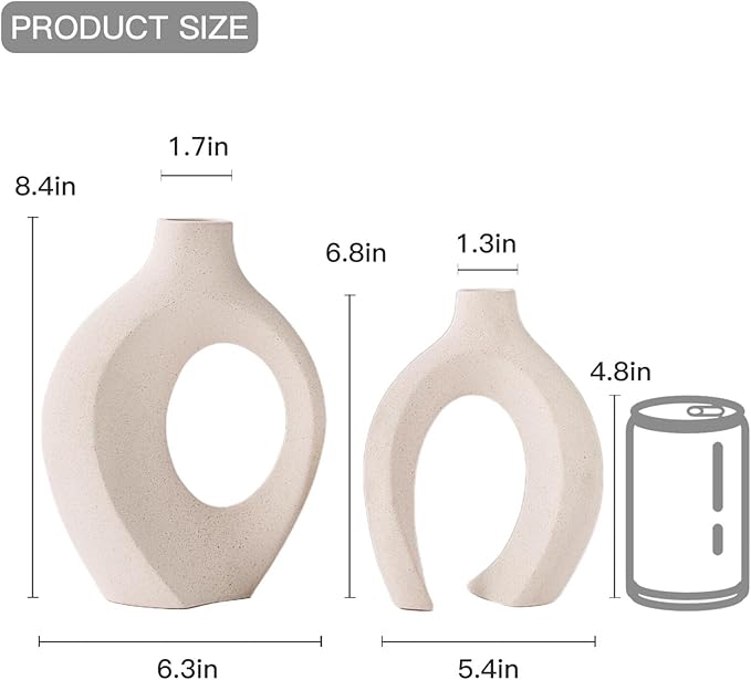 Snuggle Hollow Ceramic Vase Set of 2