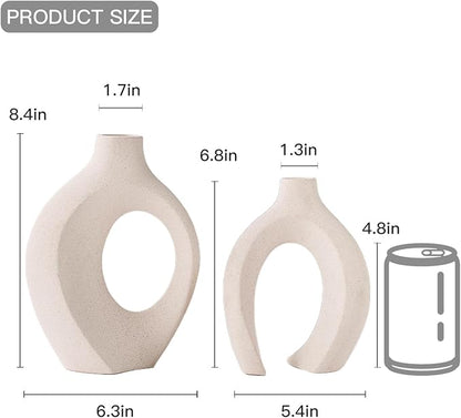 Snuggle Hollow Ceramic Vase Set of 2