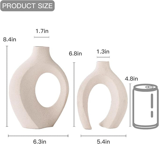 Snuggle Hollow Ceramic Vase Set of 2